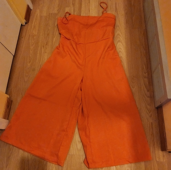 X large (fits more like a large) orange wide leg jumpsuit - Picture 1 of 5